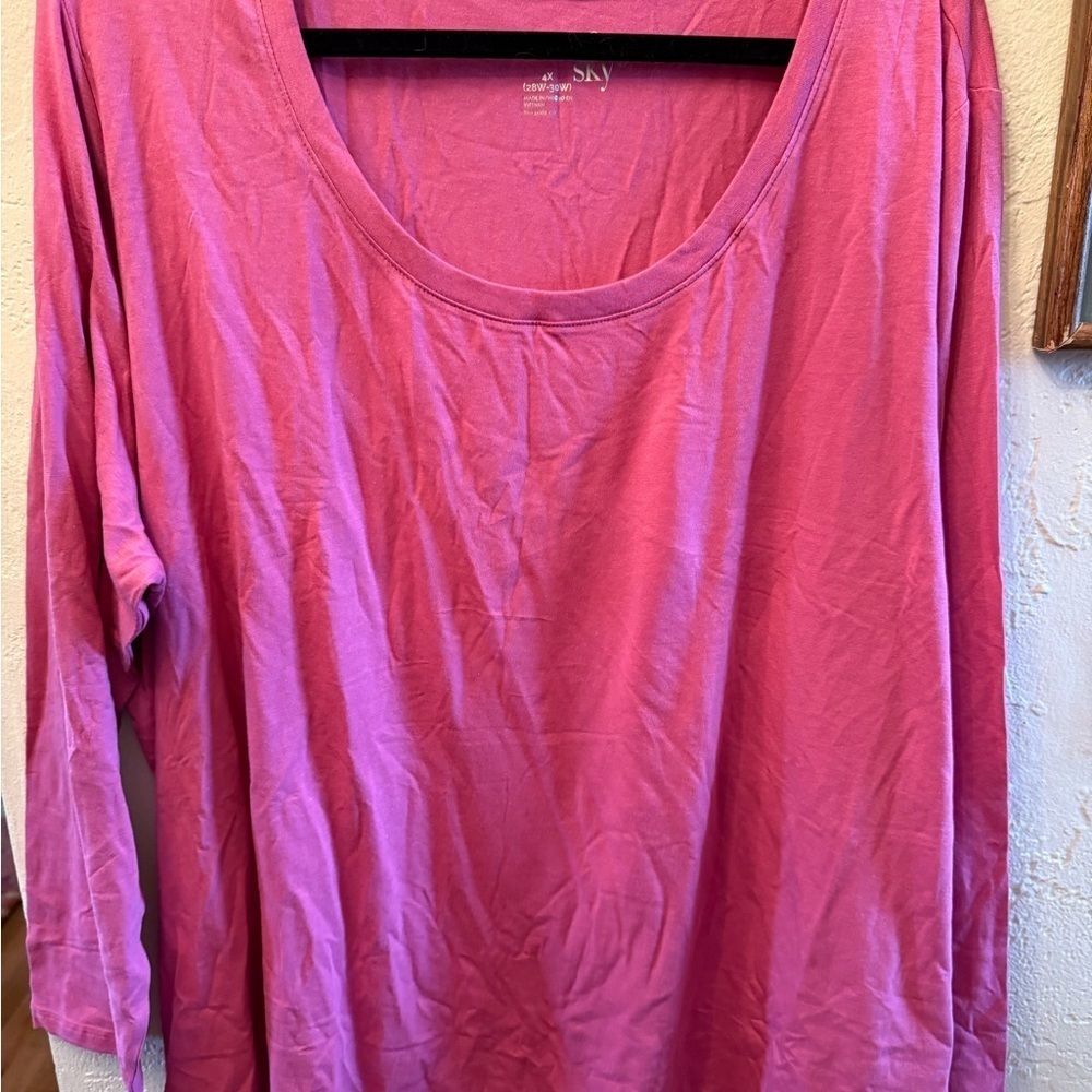 Brand New Women's Pink Long Sleeve Top Sz 4X
